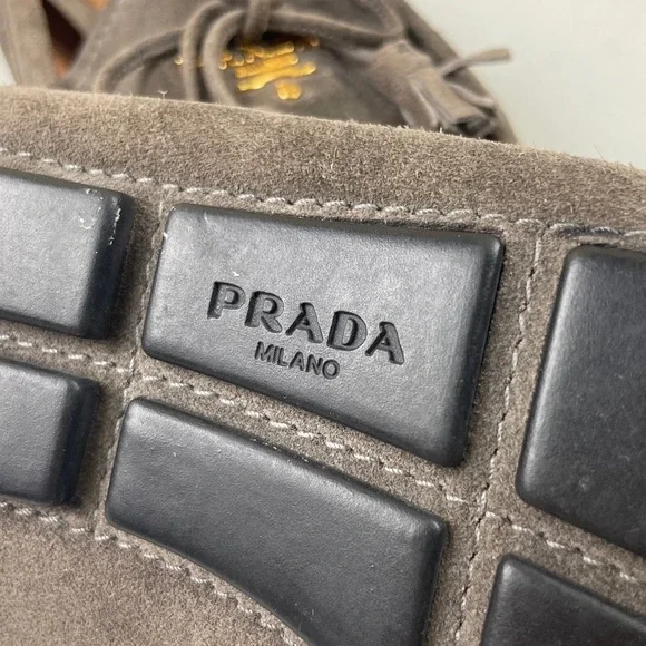 Prada Suede Bow Loafer Shoes 37 | US 7 - Picture 9 of 10